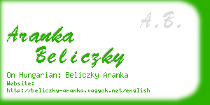 aranka beliczky business card